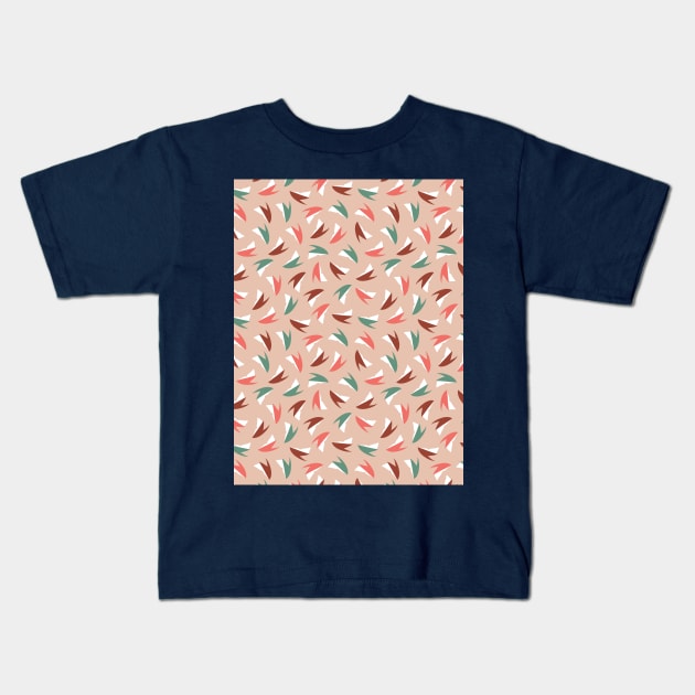 Vibrant Apple Slice Fruit Pattern Kids T-Shirt by FlinArt